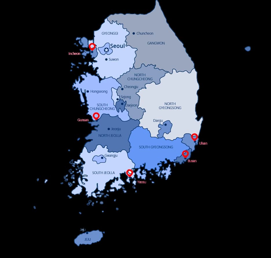 해상 선적 네트워크 지도